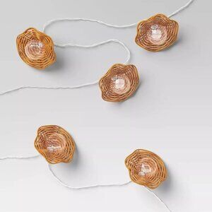 Studio McGee 10ct Solar LED Outdoor Orb and Globe String Lights‎ Clear/Brown